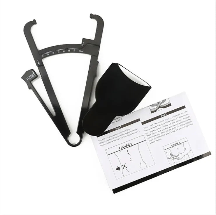 Black body fat calliper measuring instrument with ABS construction and measurement scale