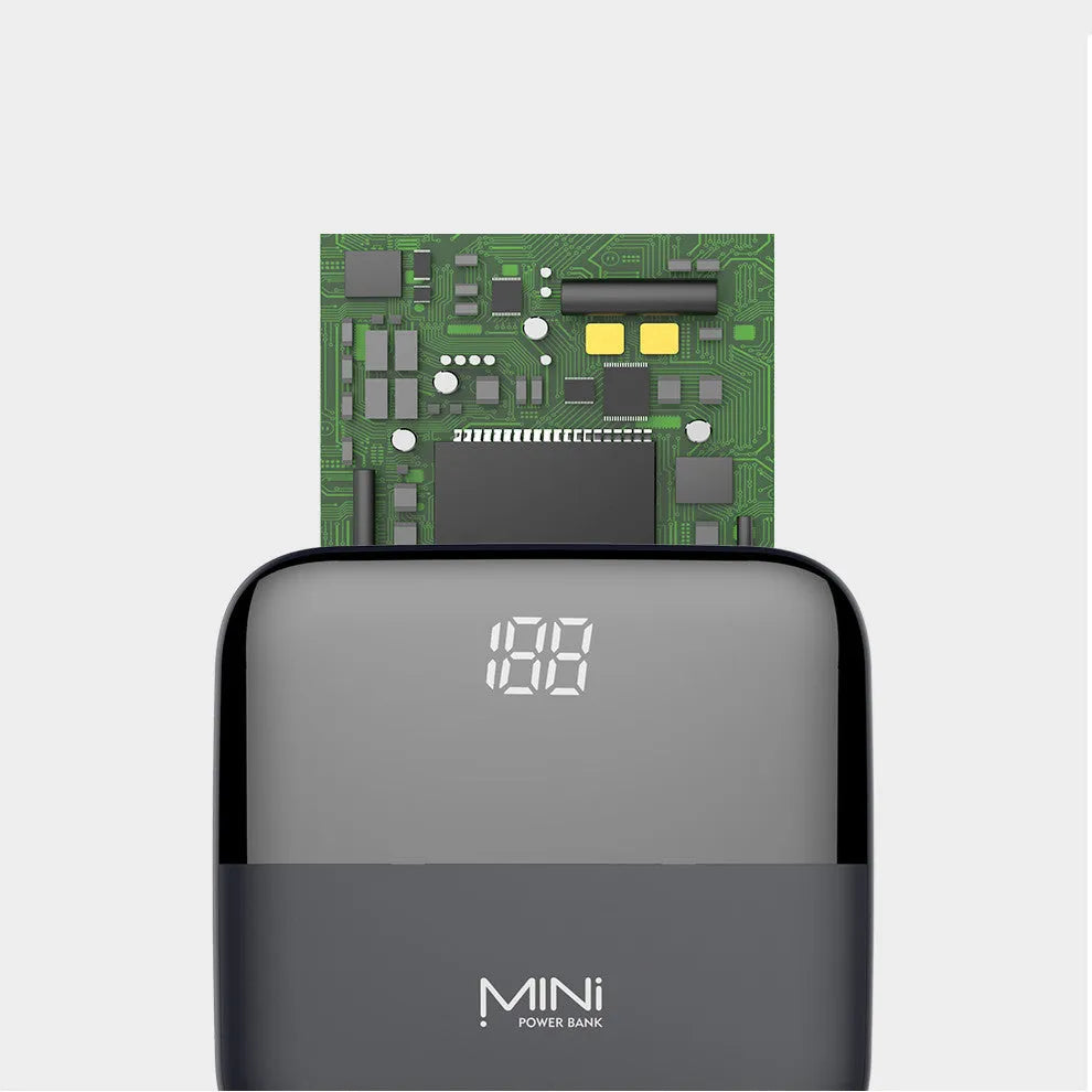 Android 10000mAh portable power bank with digital display and dual USB charging ports