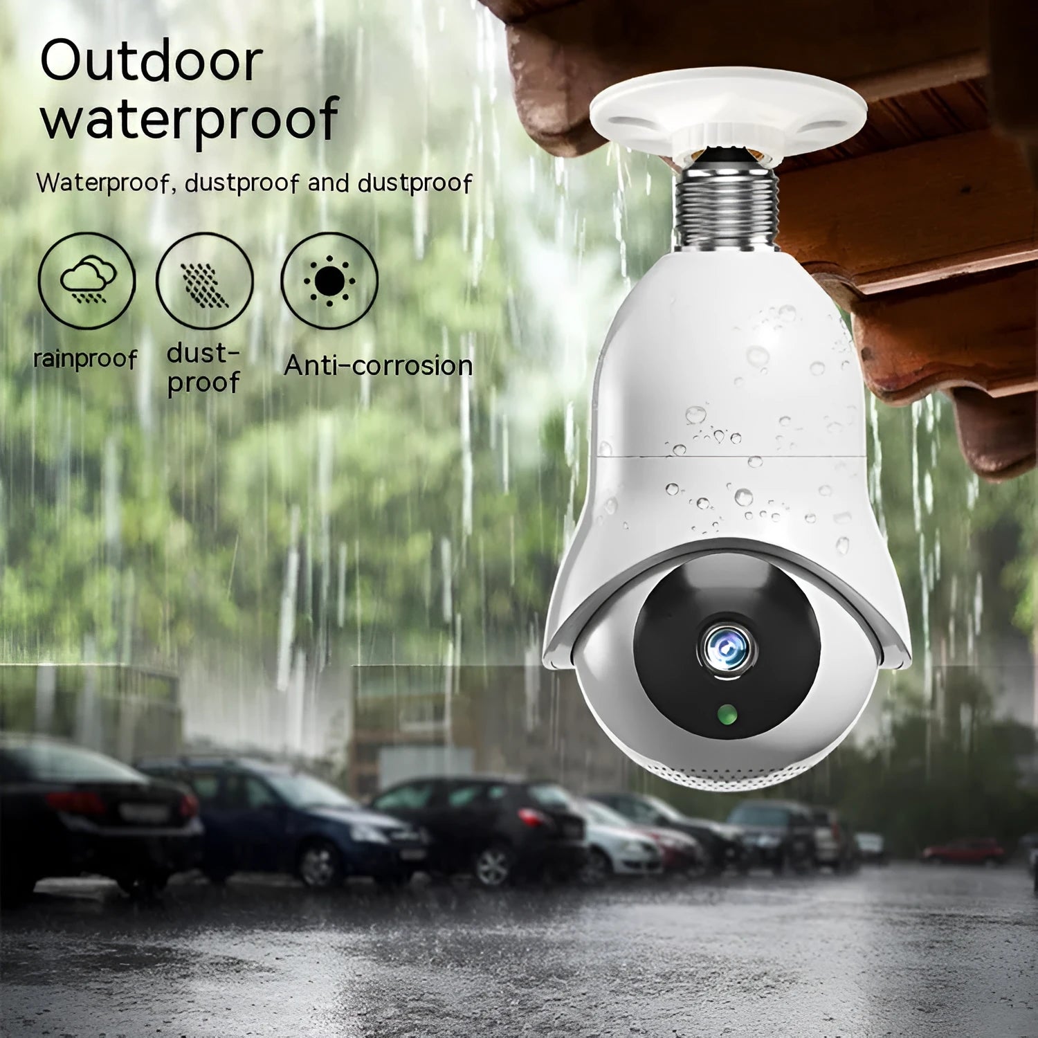 Dual band outdoor night vision light bulb camera with 5G wireless and high-definition monitoring