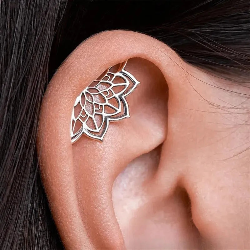 Spider web geometric mesh stud earrings in gold and silver electroplated colours