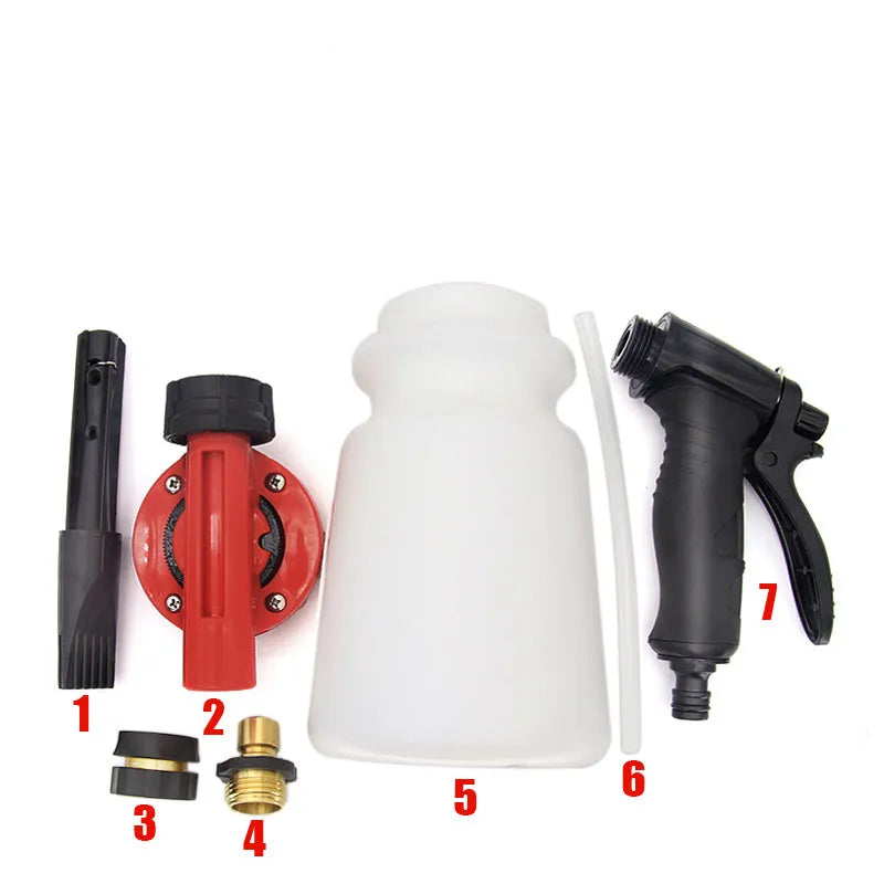 Foam pot high pressure water gun for garden irrigation with adjustable pressure