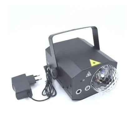 Black LED laser magic fan stage lighting unit with dual laser projection and RGB LED effects
