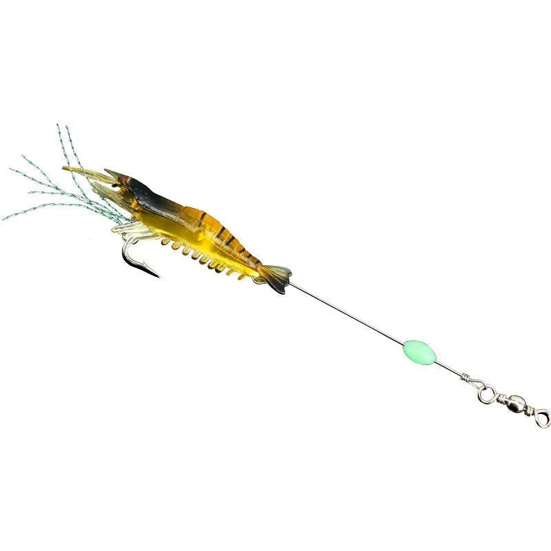 Luer soft fishing lure with hook in six colour options including luminous patterns