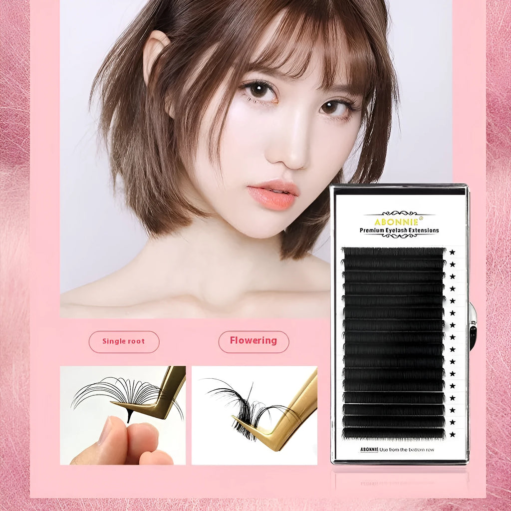 16-row dense false eyelashes made from mink hair showing multiple thickness and length options