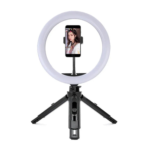10-inch rotatable ring selfie light on 19cm metal bracket for smartphone photography