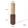 Brown sisal scratching post for cats measuring 30cm length with compact rectangular design