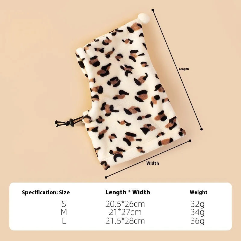 Bear design pet headgear with rabbit ears for dogs and cats in leopard print colour