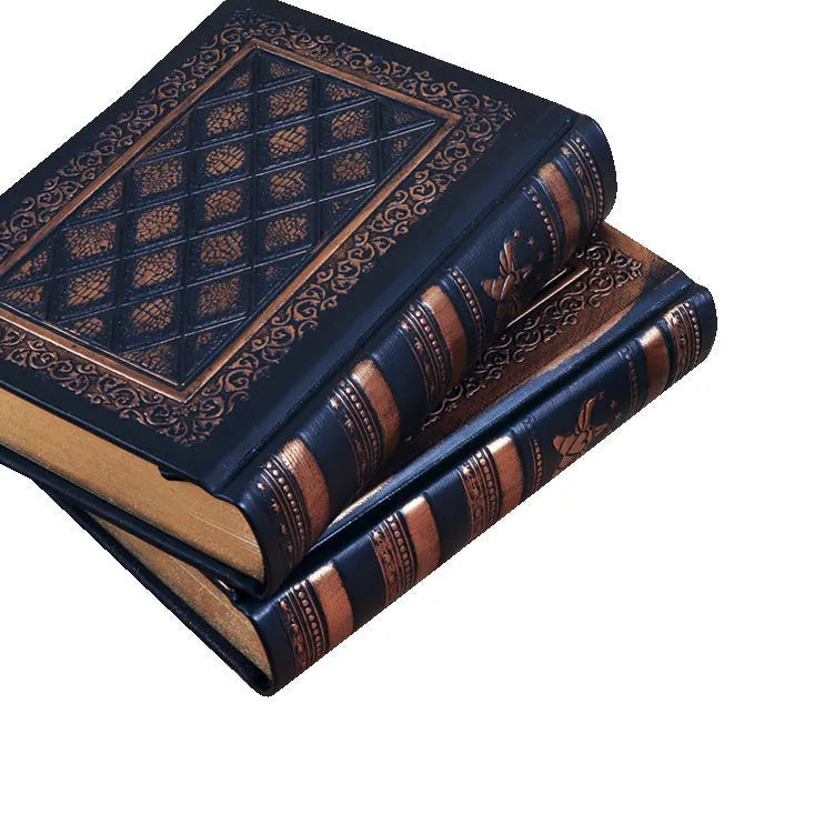 Embossed faux leather notepad with 3D relief design in bronze colour option