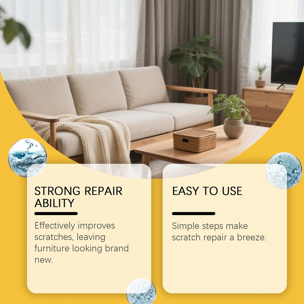 100ml wooden furniture scratch care bottle with 20x20cm polishing towel for surface maintenance