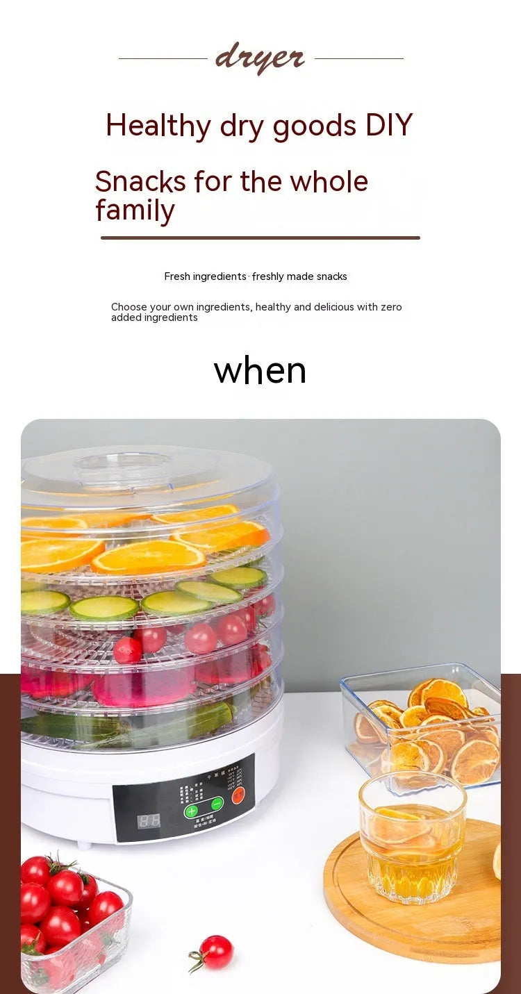 Household fruit dehydrator food dryer with multiple shelf layers and international plug options