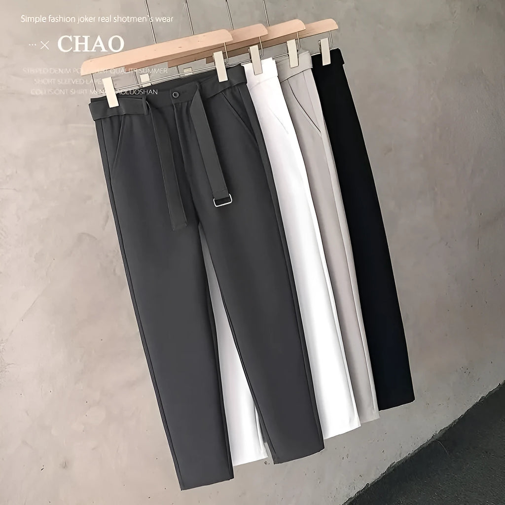 Boys slim straight wool trousers in tapered fit with straight leg opening available in multiple colours