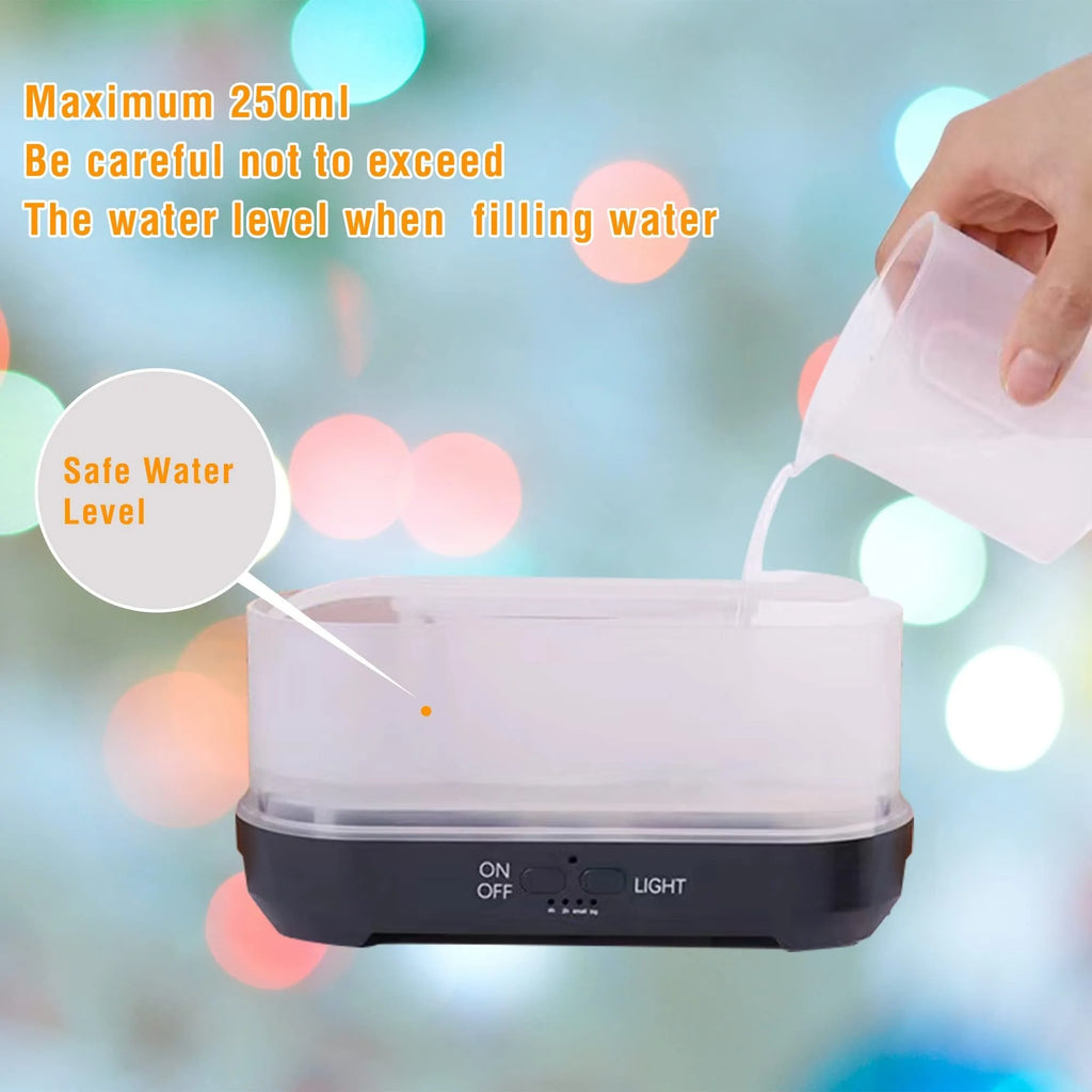 Square desktop humidifier with Christmas snowflake pattern and colourful wood grain design