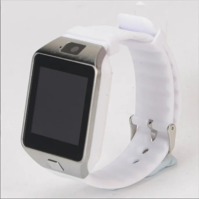 DZ09 sports smart watch with black TPU strap and 1.56-inch touch screen