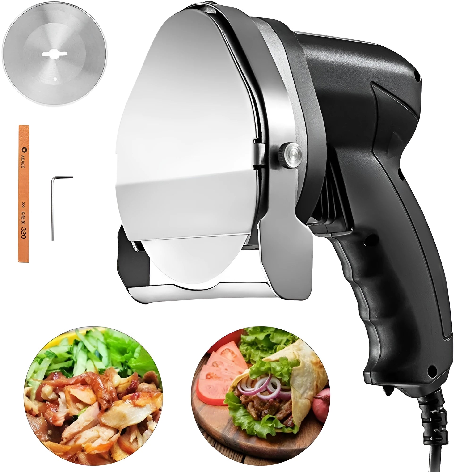 Black electric meat cleaver with EU plug for turkey barbecue machine processing