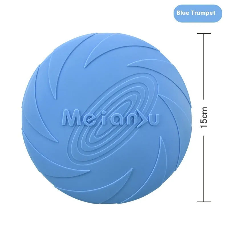 Soft rubber dog flying disc toy in red, blue or green colour for outdoor walking and travel