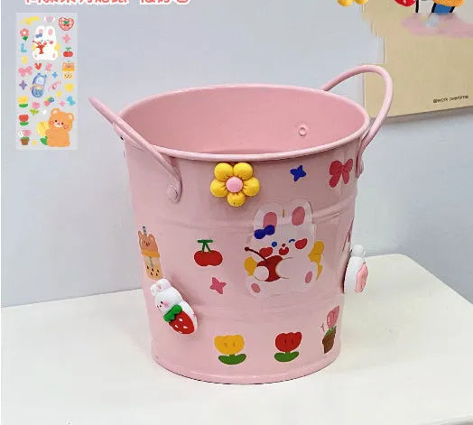 Round metal pen holder desktop storage box in multiple colour options