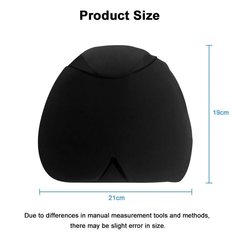 Simple solid colour cold compress cap in black, shown fully enclosing a head.