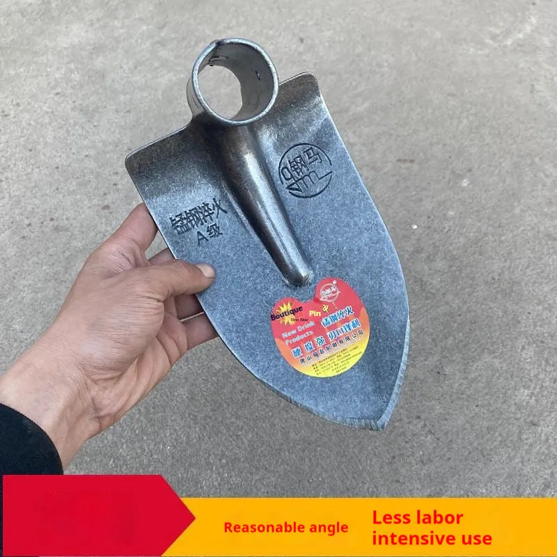 Agricultural flat pointed hoe with stainless steel construction and manganese steel quenching for weeding and ploughing