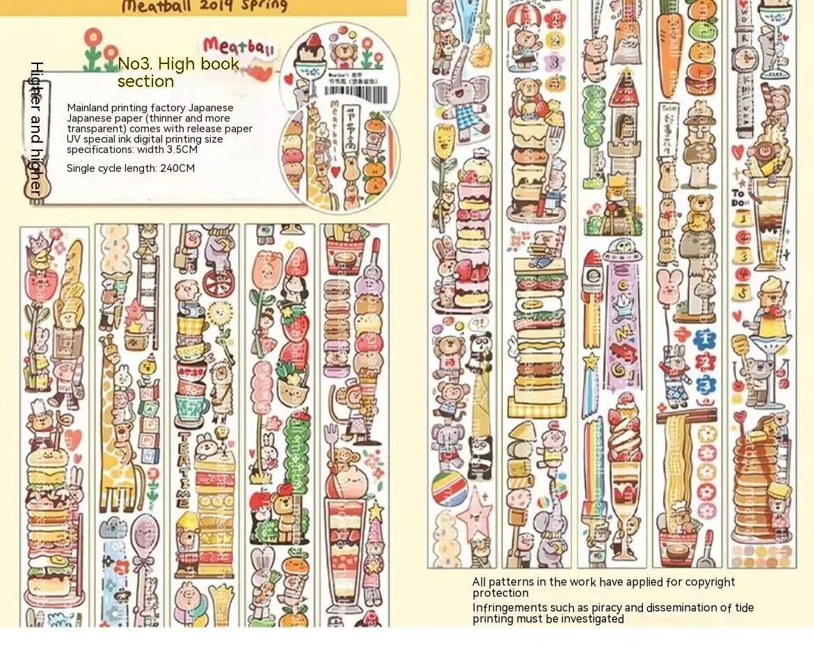 Cartoon character stickers for haemorrhoid tape packaging decoration on Japanese paper