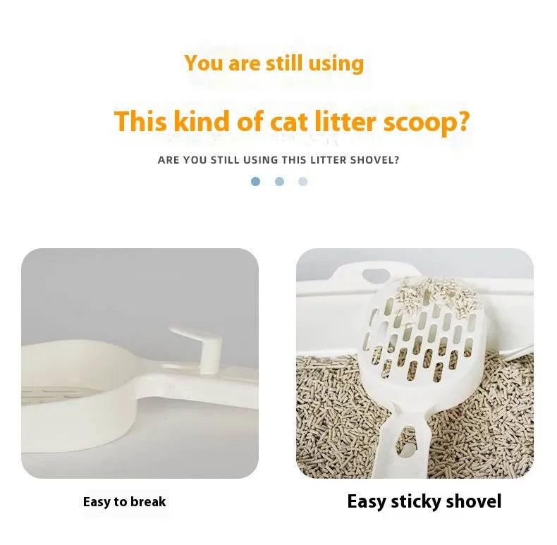 Black alloy cat litter scoop with 0.8cm gaps between tines for waste sifting