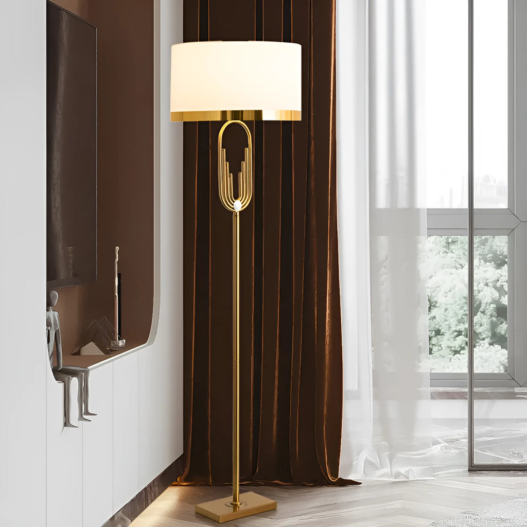 Modern vertical reading desk floor lamp with fabric shade, 165cm height, 42cm diameter, adjustable height, iron body, push button switch