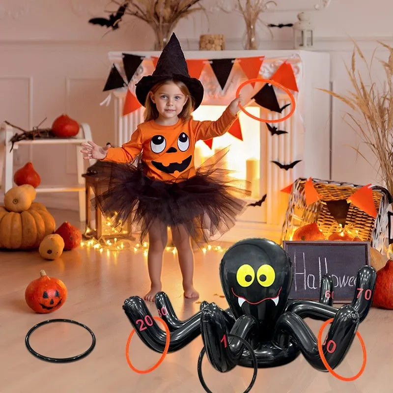Ghost festival inflatable octopus ferrule throwing toy in multiple colour options for teenagers