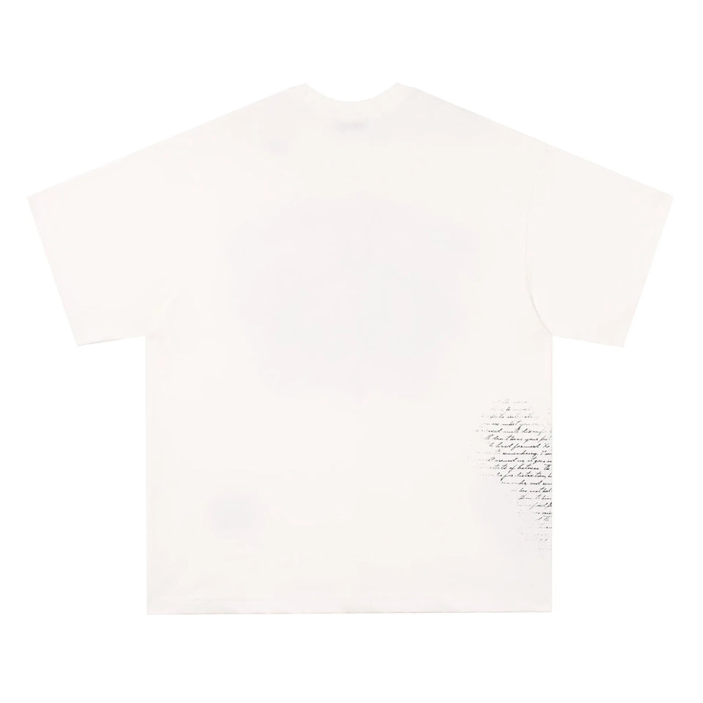 American retro hip hop gothic pure cotton T-shirt with letter design in black and white colour options