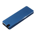 White portable SSD hard drive with metal casing measuring 0.6cm × 3.2cm × 1cm with USB 3.1 cable