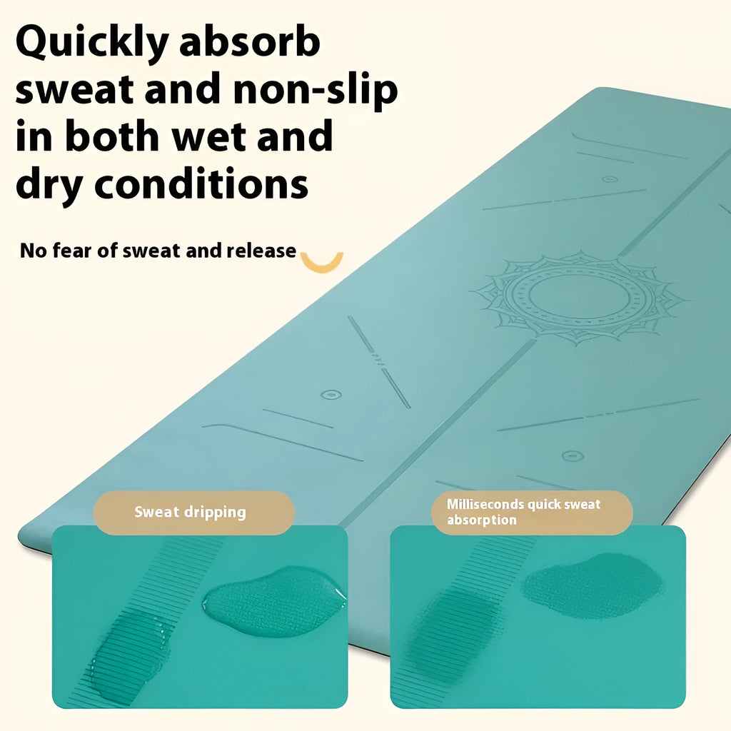 Pu natural rubber non-slip body line yoga mat 185x68cm in bean paste purple