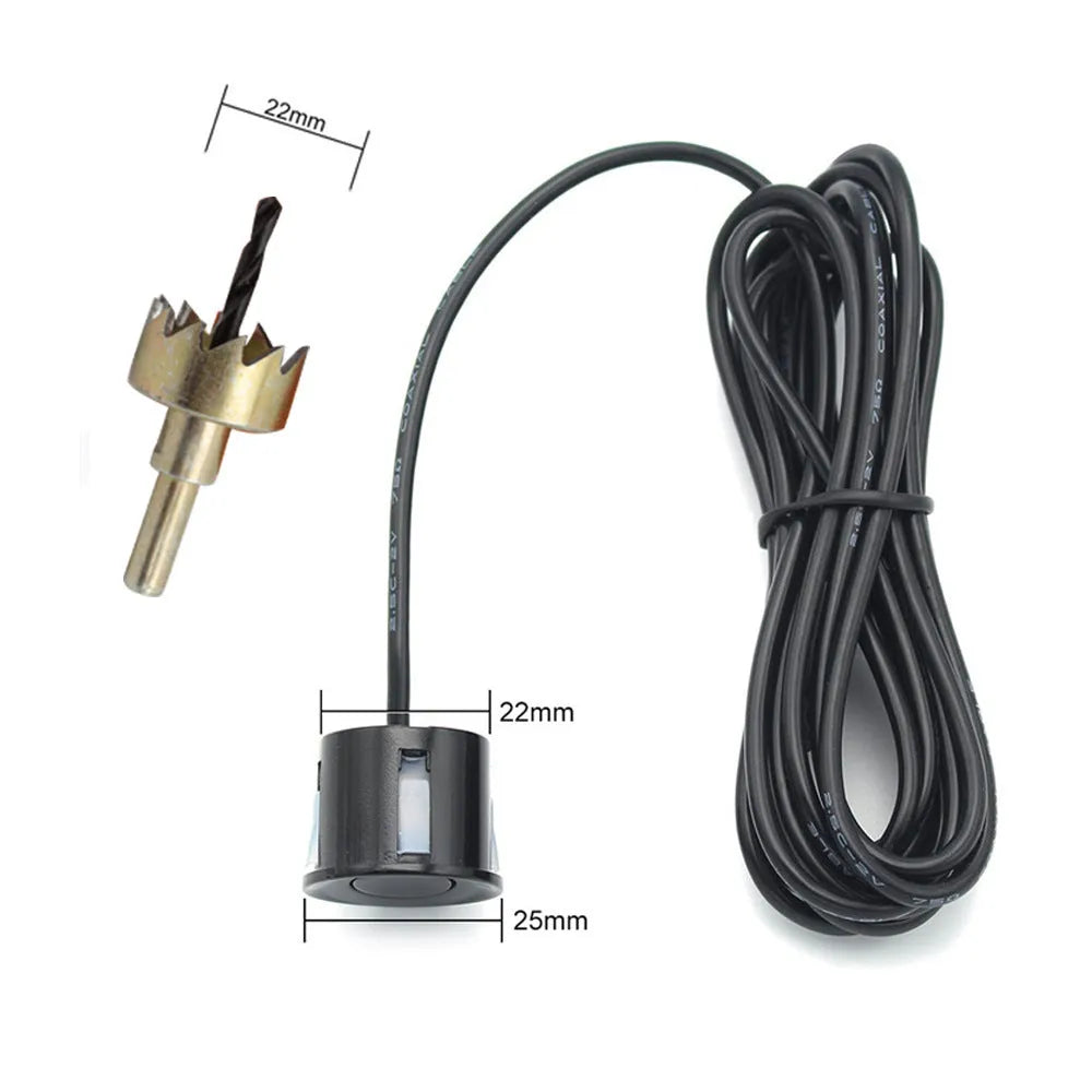 Wireless vehicle reversing sensor system with digital display and four embedded bumper probes