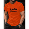 Slim-fit men's short sleeve cotton t-shirt on a hanger, available in multiple solid colours.