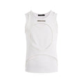 Men's hollow thread sleeveless waistcoat vest in black and white colours