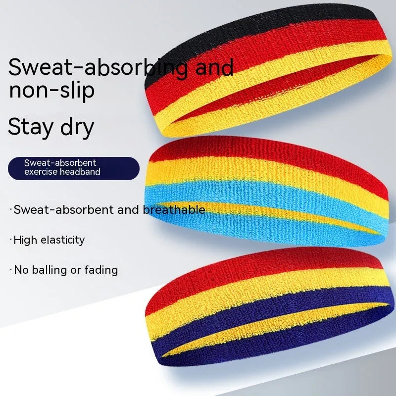 Adult sports headband in multiple colour combinations measuring 5.5 by 20 cm