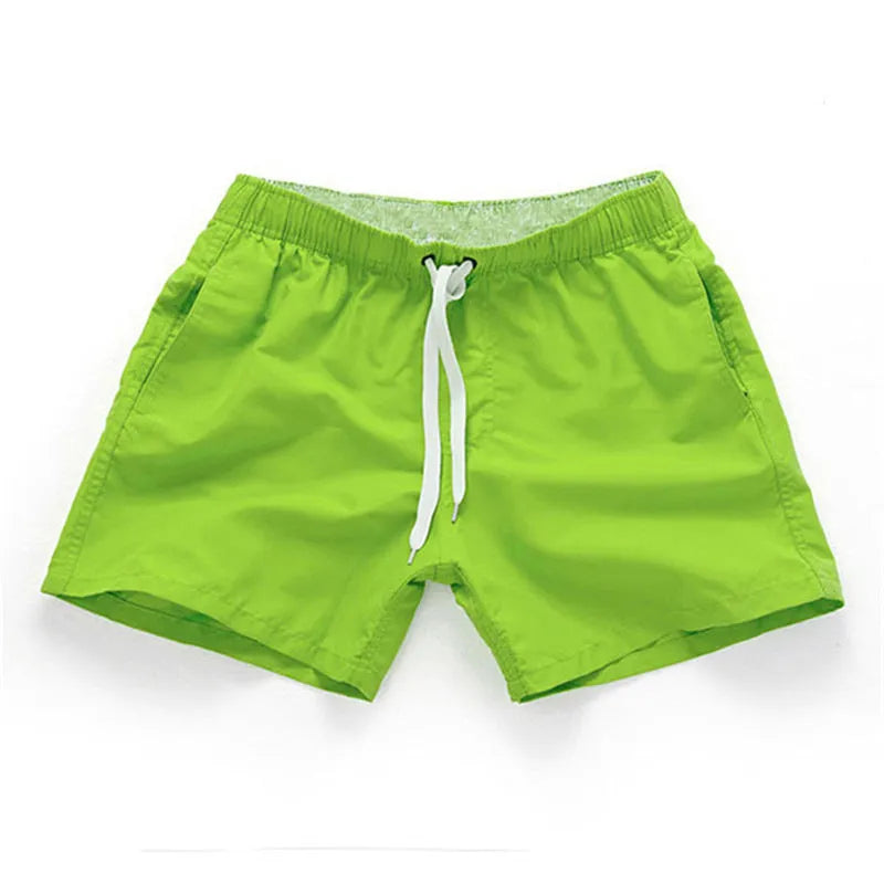 Men's straight leg beach shorts in multiple colours with grinding process polyester fabric