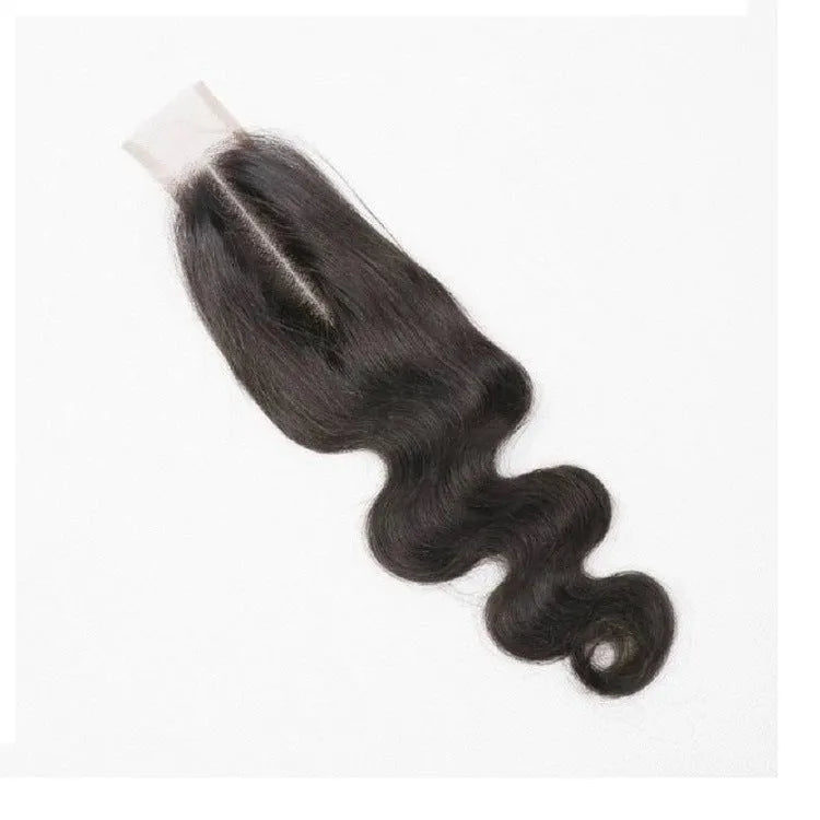 Natural colour straight human hair wig in hand-woven construction for ladies.