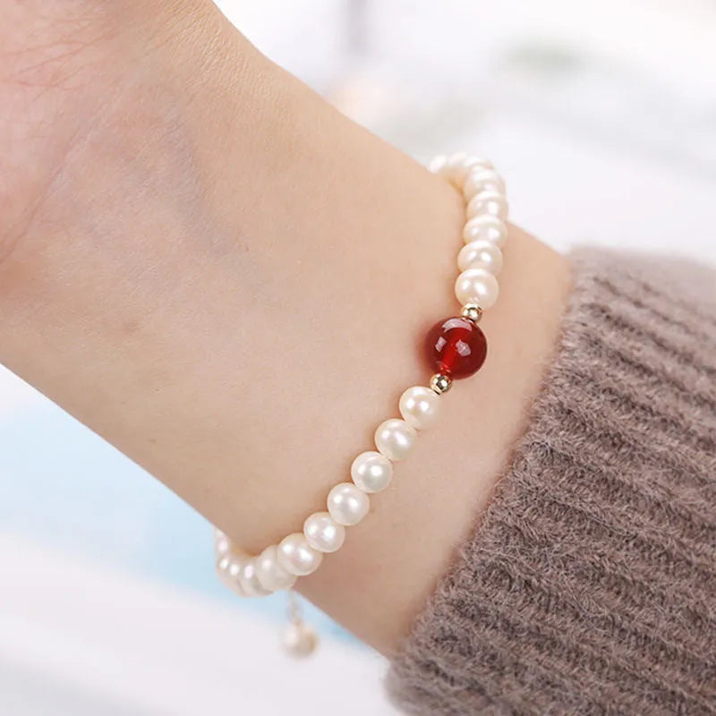 Chinese style bamboo leaf glass bracelet for women with a bamboo joint design.