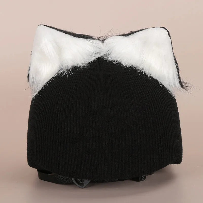 Plush fabric cartoon design helmet cover for motorcycle helmet decoration in medium size