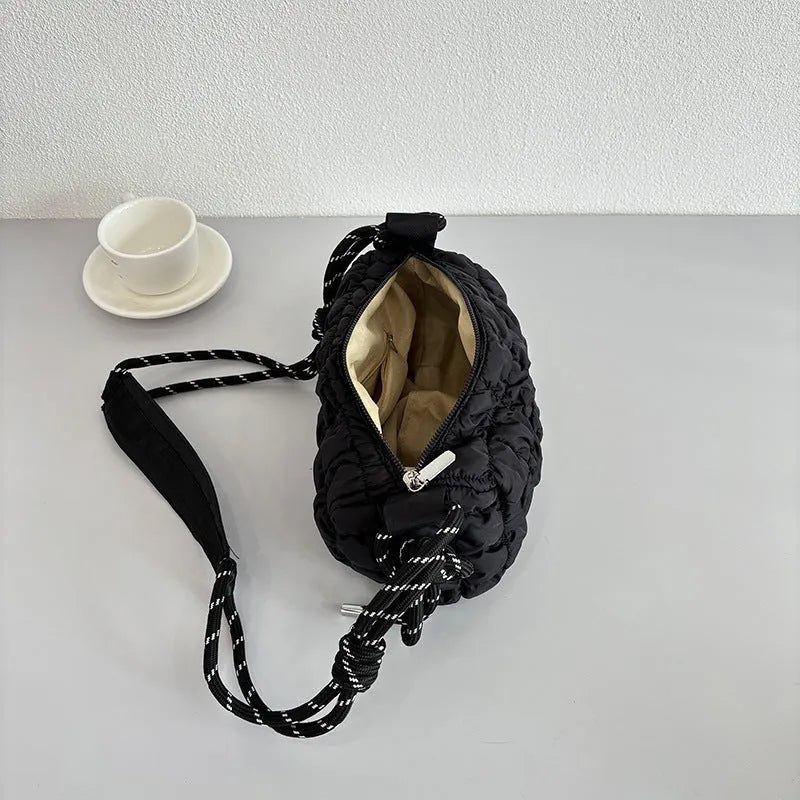 Women's lightweight nylon crossbody messenger bag with pillow shape in six colour options