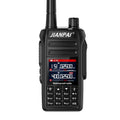 Black Interphone waterproof aviation full band motorcycle communication headset with antenna and accessories.