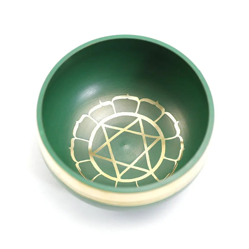 Handmade 7.8cm diameter alloy Himalaya bowl in seven colours for meditation and percussion
