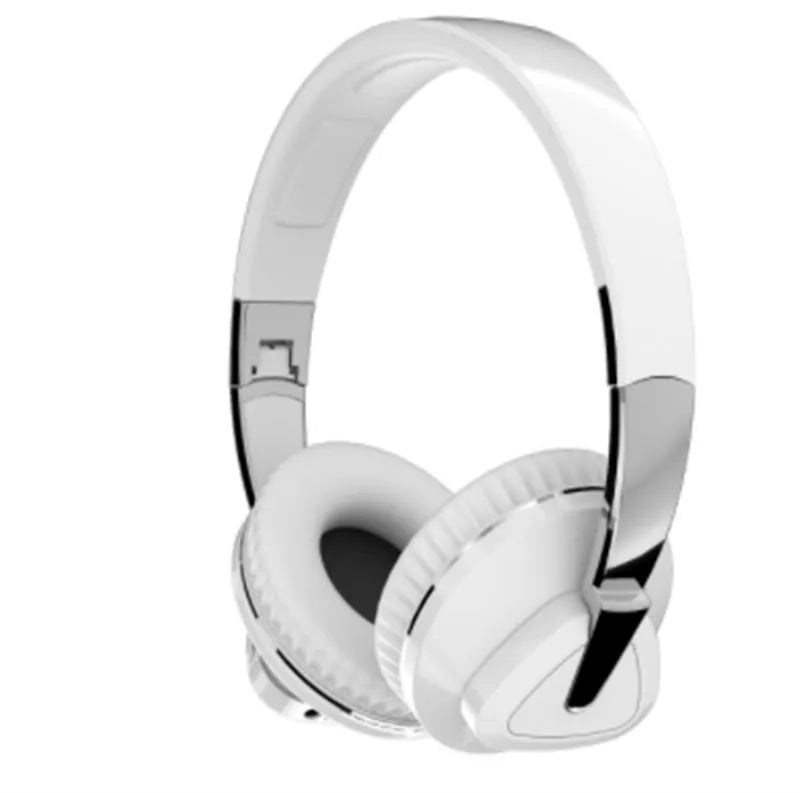 Wireless Bluetooth headset in black colour showing ear cushions with AUX audio jack and control buttons