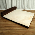 Corduroy dog bed with sponge padding on non-slip base in grey colour
