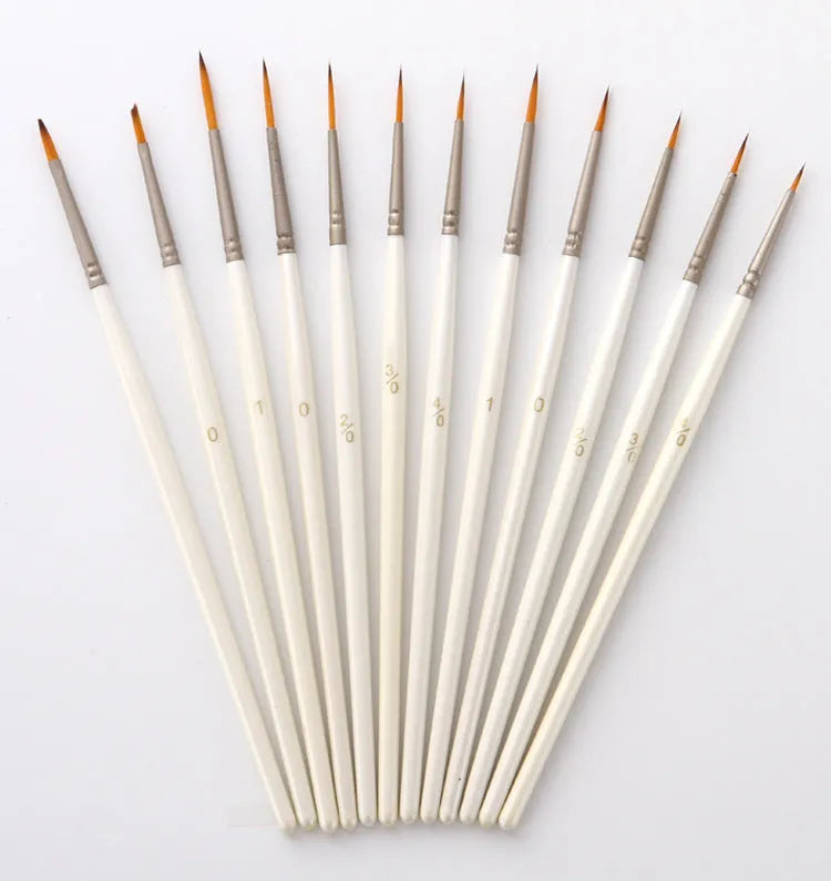Pearl white fluorescent marker set with nylon wool hook tips for watercolour, acrylic, and oil painting.