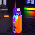 Colourful luminous radish plastic lighter with wind resistance in orange, purple, green options