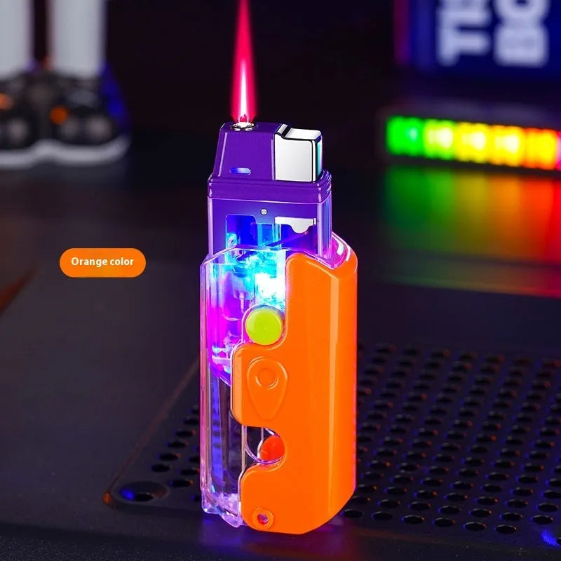 Colourful luminous radish plastic lighter with wind resistance in orange, purple, green options