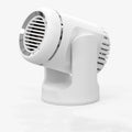 Black and white 12V car heater with defrost function measuring 14x12x8cm
