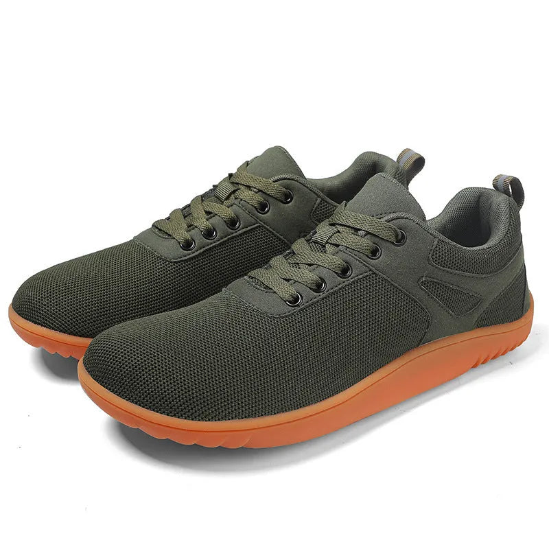 New wide-toe running sports soft bottom mesh casual shoes in black for neutral adult with low top design