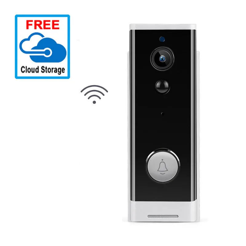 White wall-mounted network camera with 1080p resolution for mobile phone remote monitoring and intercom