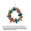 Hamster chew toy with applewood stick and decorative straw ball ring for small pets