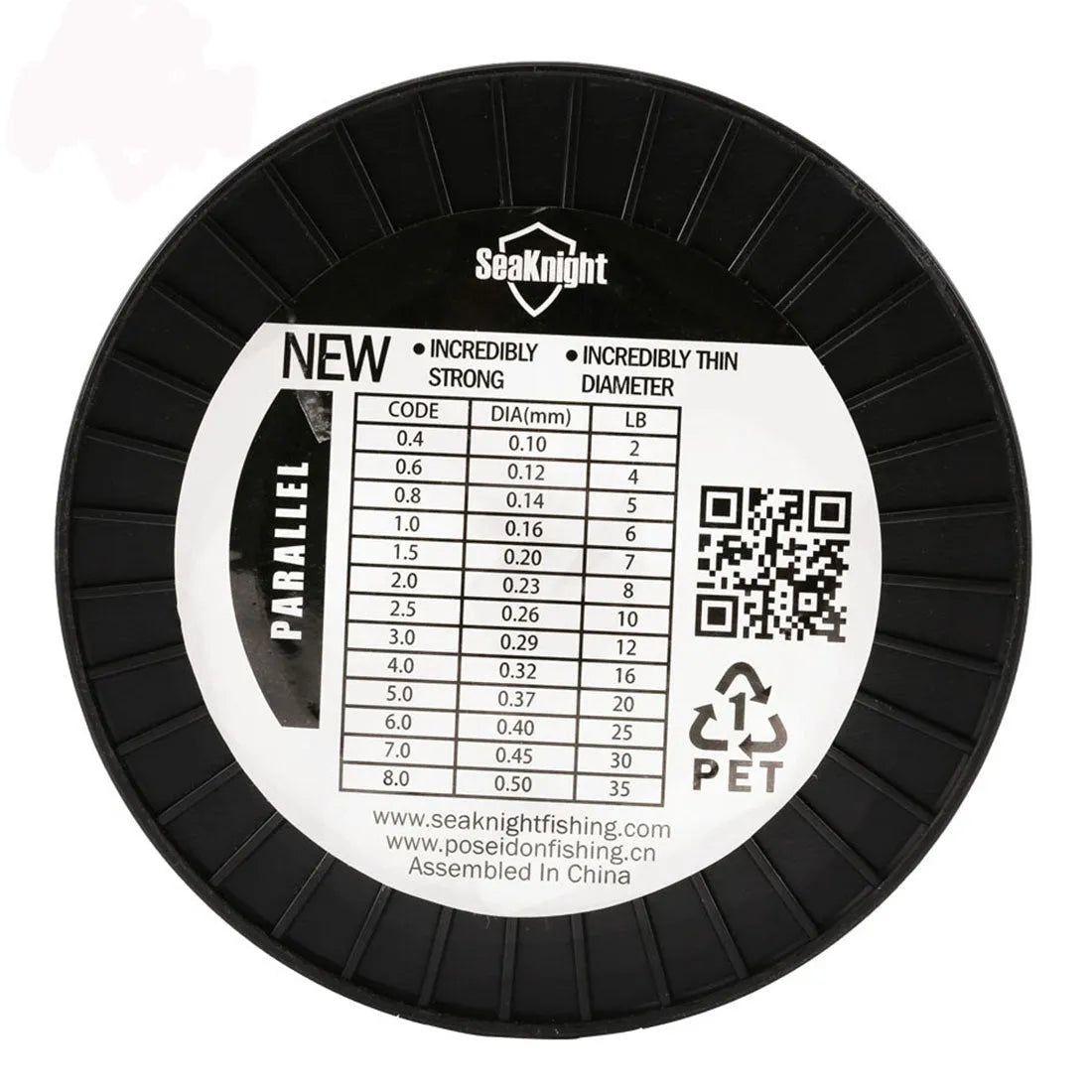 Seaknight 1000 nylon fishing line spool in multiple diameters and colours